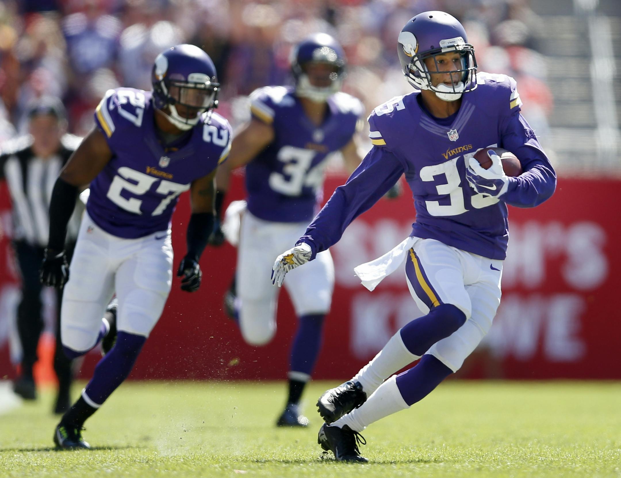 Minnesota Vikings Marcus Sherels (35).