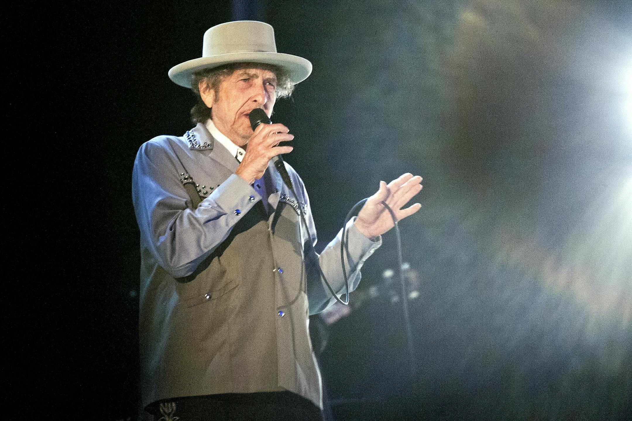 Bob Dylan performs at Bayfront Festival Park in Duluth, Minn. Tuesday July 9, 2013 during a stop on the Americanarama Festival of Music.