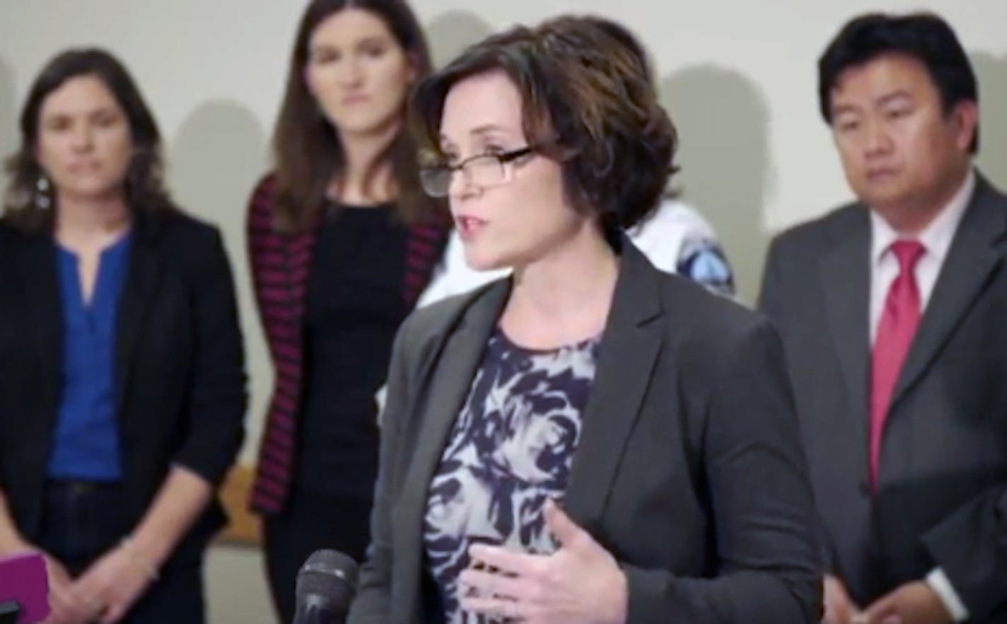 Minneapolis Mayor Betsy Hodges spoke to the media Tuesday during a press conference about a police-involved shooting in north Minneapolis.