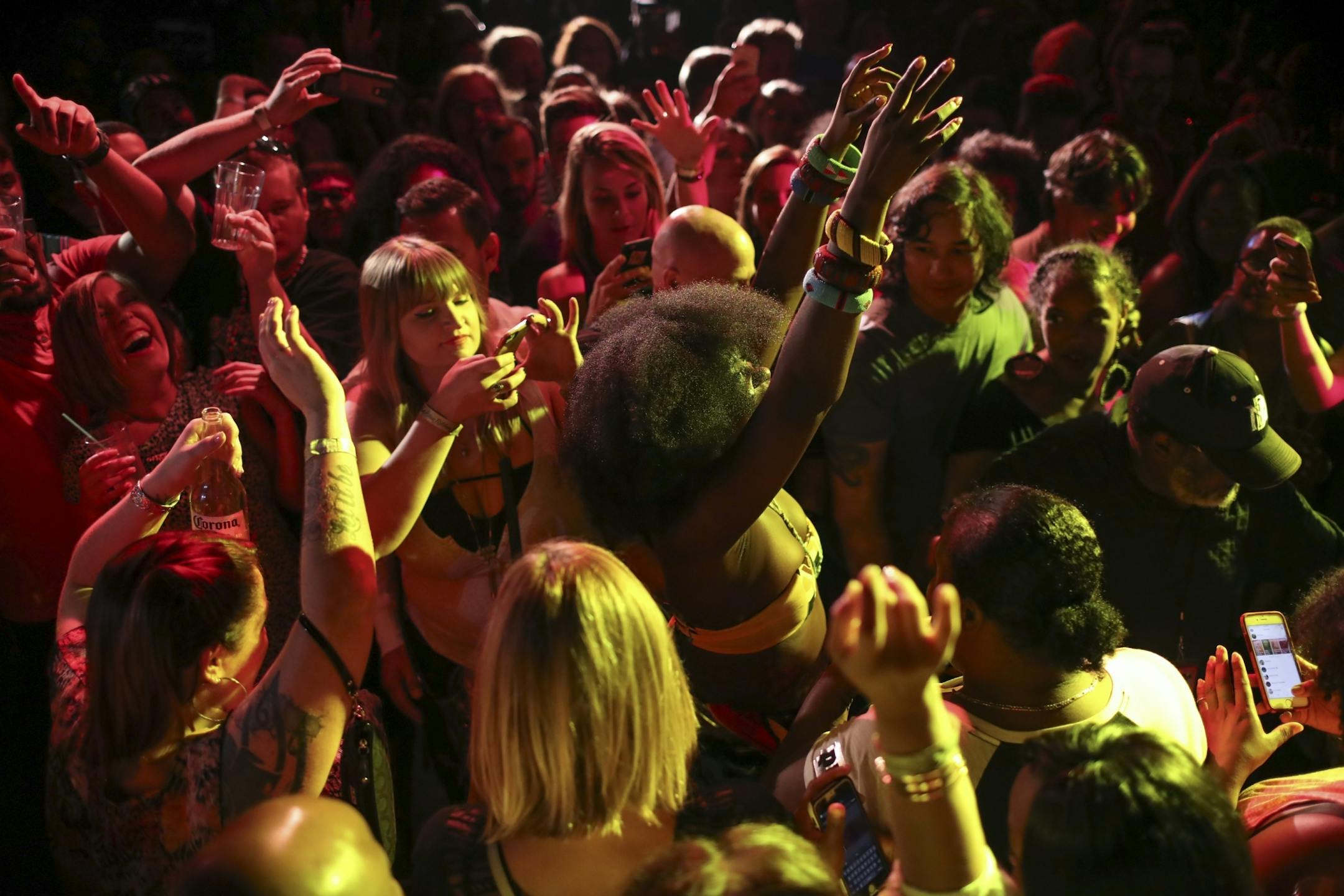 A dancer made her way through the crowd just before Lauryn Hill hit the First Ave. stage with her band early in her set Sunday night.