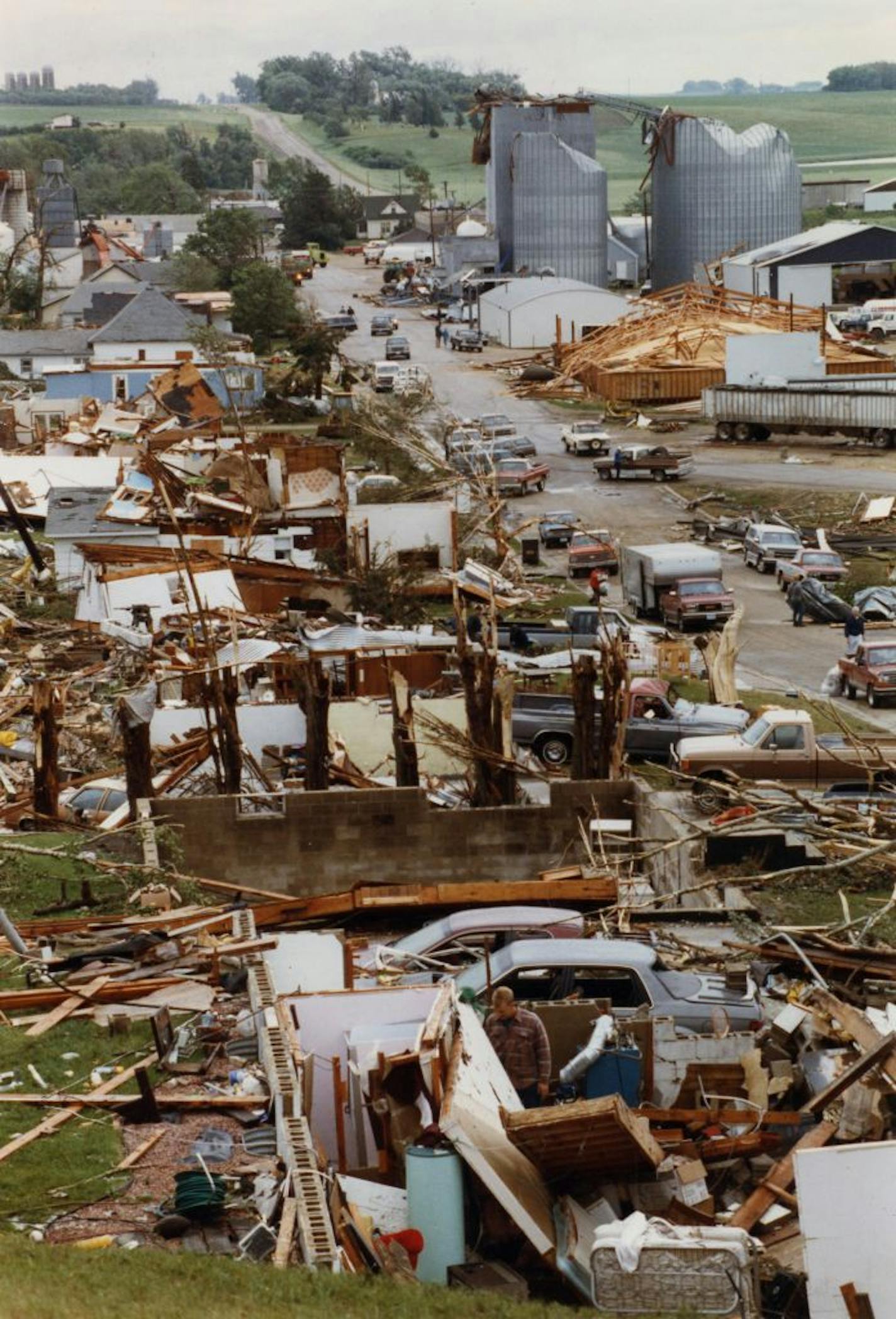 A view of Chandler's main thoroughfare the day after the tornado, June 17, 1992.