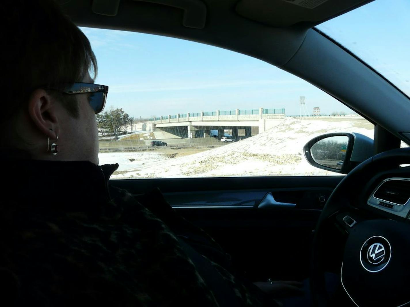 Heather Worthington, Ramsey County deputy manager in charge of the TCAAP project, examined new infrastructure as she explored the project site.