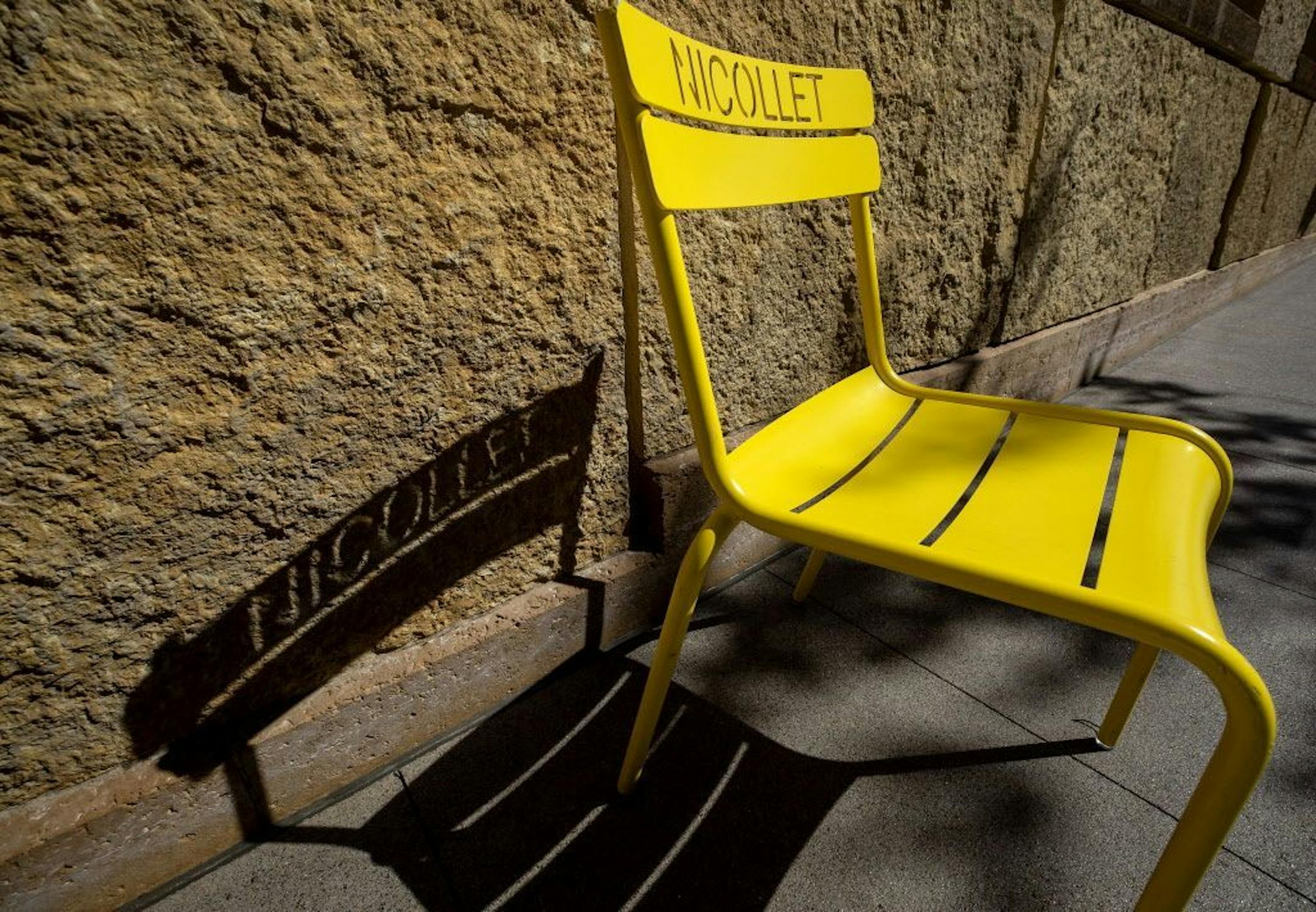 A chair on Nicollet Mall.