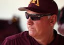 Gophers baseball head coach John Anderson watched the start of practice from the dugout Thursday. ] ANTHONY SOUFFLE &#xef; anthony.souffle@startribune