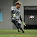 Minnesota United's Dayne St. Clair (shown in practice) responded with a shutout Sunday night when he got the call for his first MLS start, which the L
