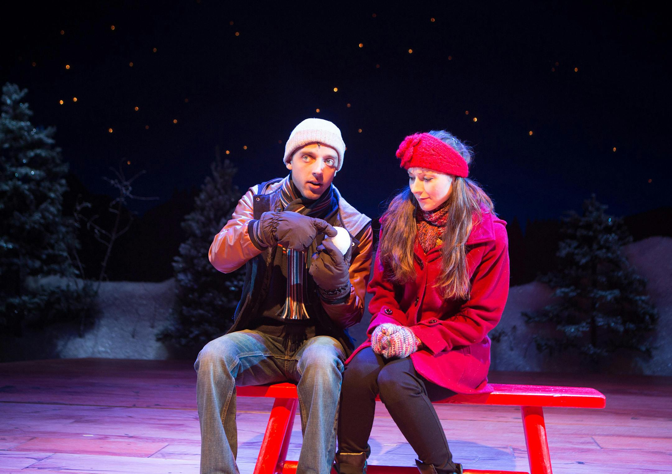 Old Log Theater Brian Pekol and Lisa Bark in "Almost, Maine" at Old Log Theater.