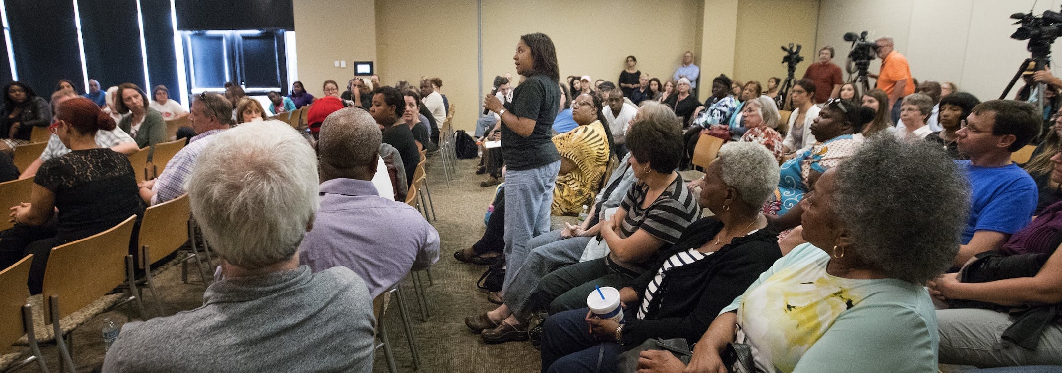 Stacye (cq) Ballard spoke during a community conversation at the Wilder Foundation.