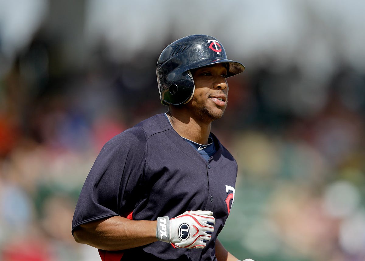 Minnesota Twins center fielder Ben Revere plays in a spring training baseball game against the Baltimore Orioles Wednesday, March 7, 2012, in Sarasota