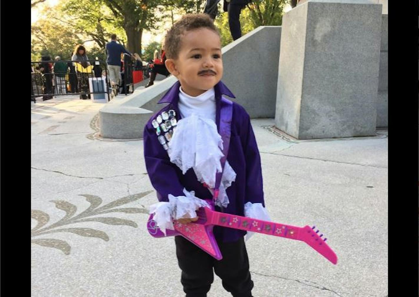 Williams' nephew dressed as Prince at the White House on Monday.