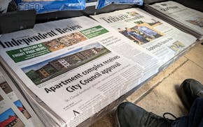 The April 24 edition of the Litchfield Independent Review, pictured for sale at Casey's gas station in Litchfield, includes several stories about the