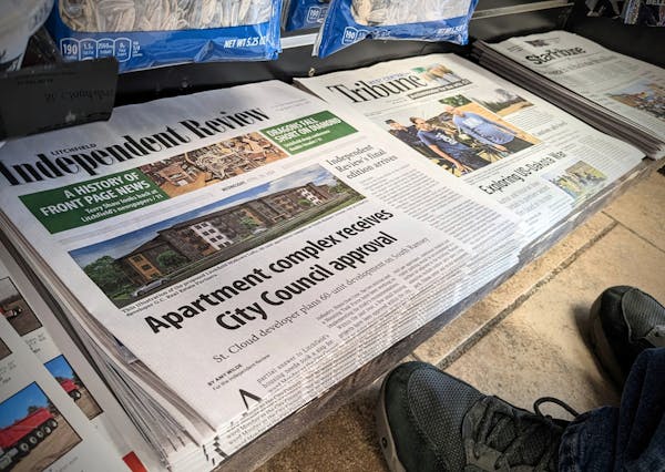 The April 24 edition of the Litchfield Independent Review, pictured for sale at Casey's gas station in Litchfield, includes several stories about the 