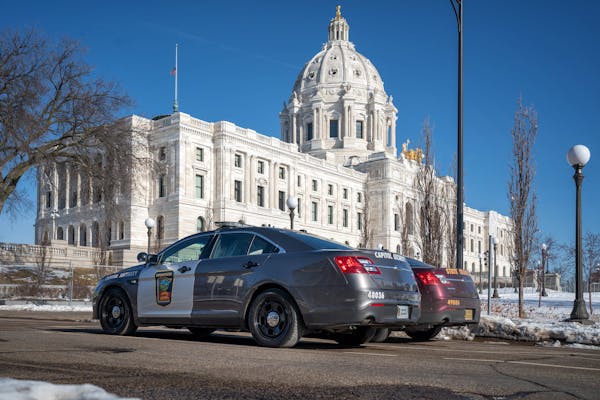 The Minnesota State Patrol and Capitol Security forces were keeping a watchful eye around the State Capitol Tuesday afternoon.