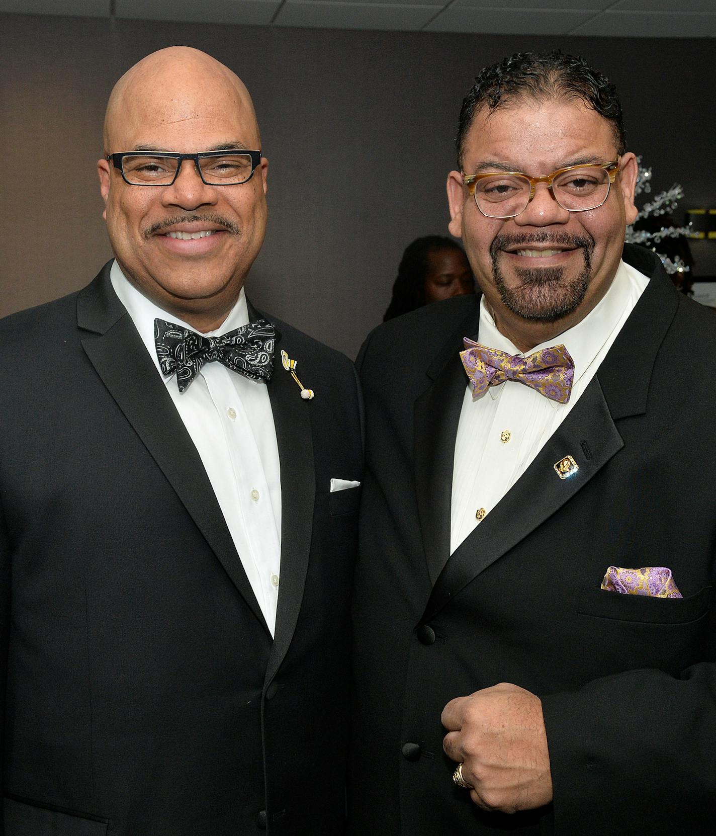 From left, Masked Ball emcee, and auctioneer, T. Mychael Rambo and Darryl Peal. ] (SPECIAL TO THE STAR TRIBUNE/BRE McGEE) **T. Mychael Rambo (left, Masked Ball emcee and auctioneer), Darryl Peal (right), UNCF Masked Ball