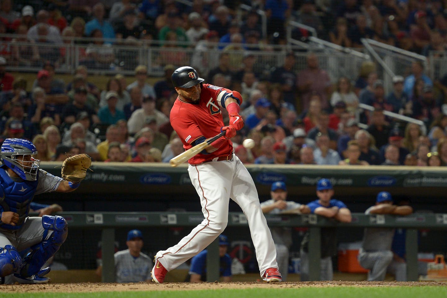 Twins designated hitter Nelson Cruz hit a three-run home run in the bottom of the third inning against the Royals.