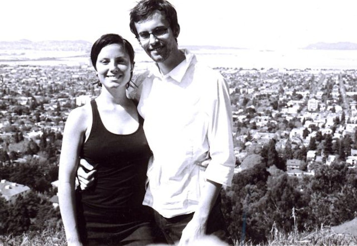 This undated photo shows Shane Bauer and Sarah Shourd.