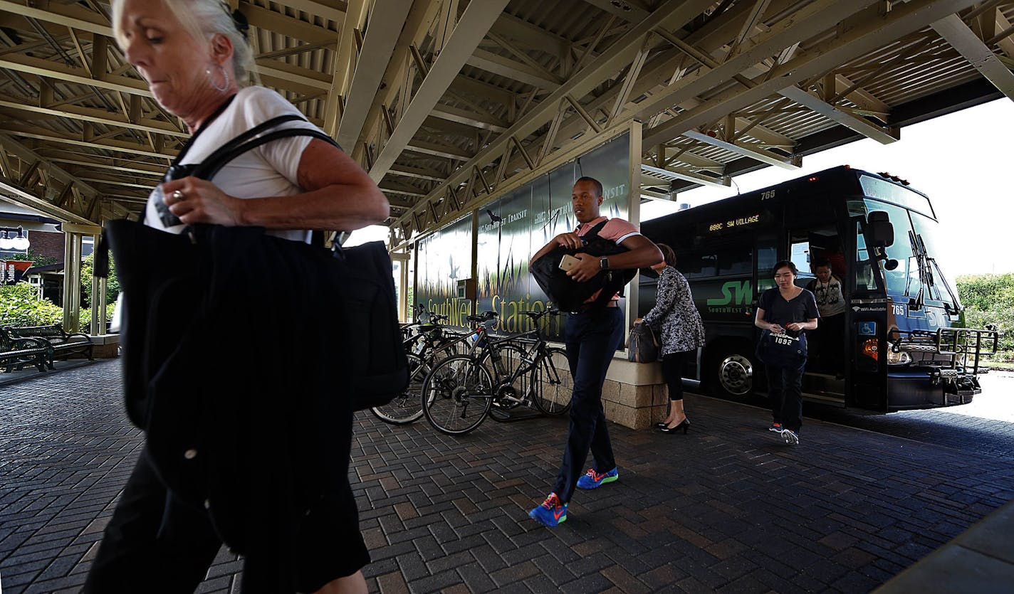 The Southwest Station in Eden Prairie is popular with commuters who can take advantage of large parking structure and a bicycle parking area.