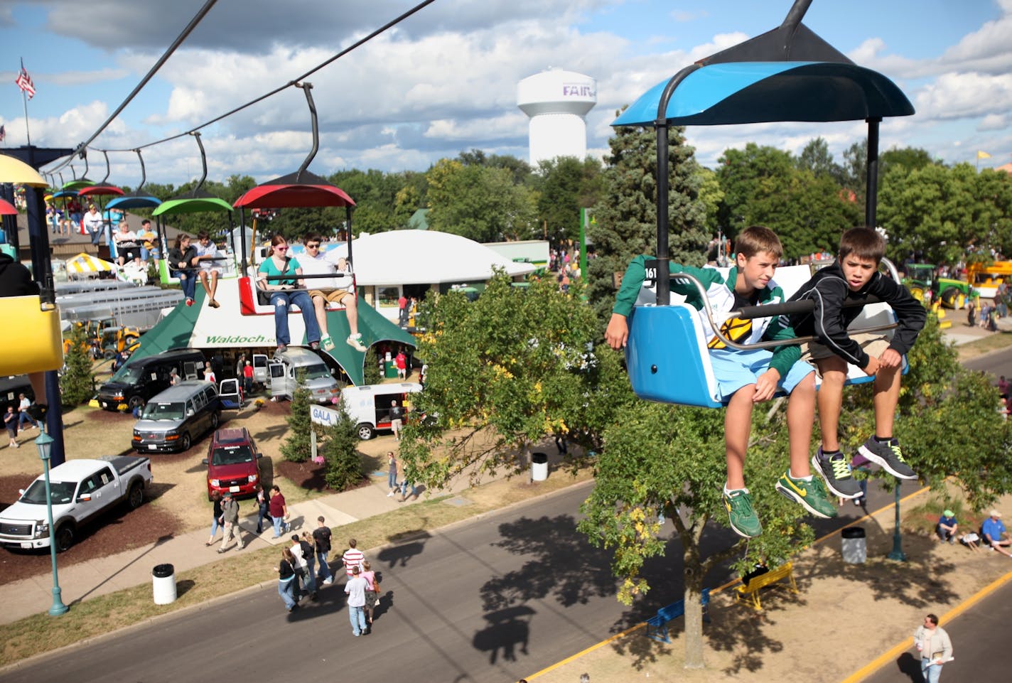 Fair goers rode the Sky Glider at the Minnesota State Fair Sunday, September 4, 2011, in Falcon Heights, Minn.