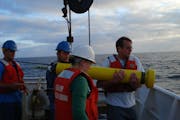 Scientists deployed an Argo float to measure ocean temperatures in 2018.