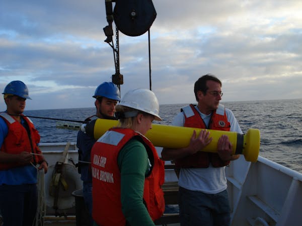 Scientists deployed an Argo float to measure ocean temperatures in 2018.