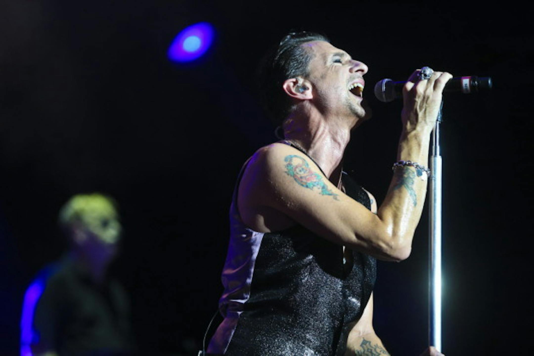 Dave Gahan and Depeche Mode leaned heavily on their new album in Tuesday's State Fair grandstand concert. / Renee Jones Schneider, Star Tribune