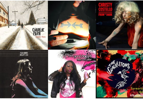 Minnesota's top releases so far in 2024 include ones by (counterclockwise from top left) Charlie Parr, Makr en Eris, Christy Costello, the Shackletons