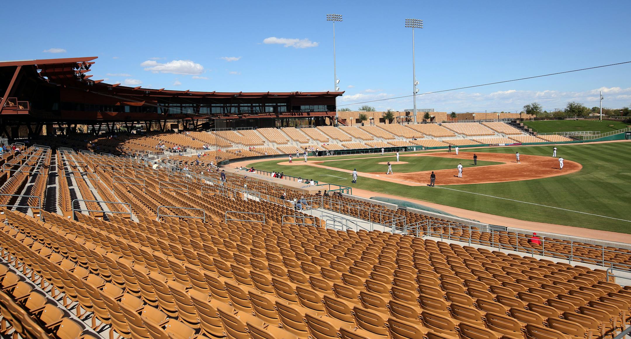 10/30/2013 - Empty stands with mostly scouts filling the seats. Arizona Fall League - Glendale Desert Dogs playing at Camelback Ranch in Phoenix, AZ Photo By Dave Cruz