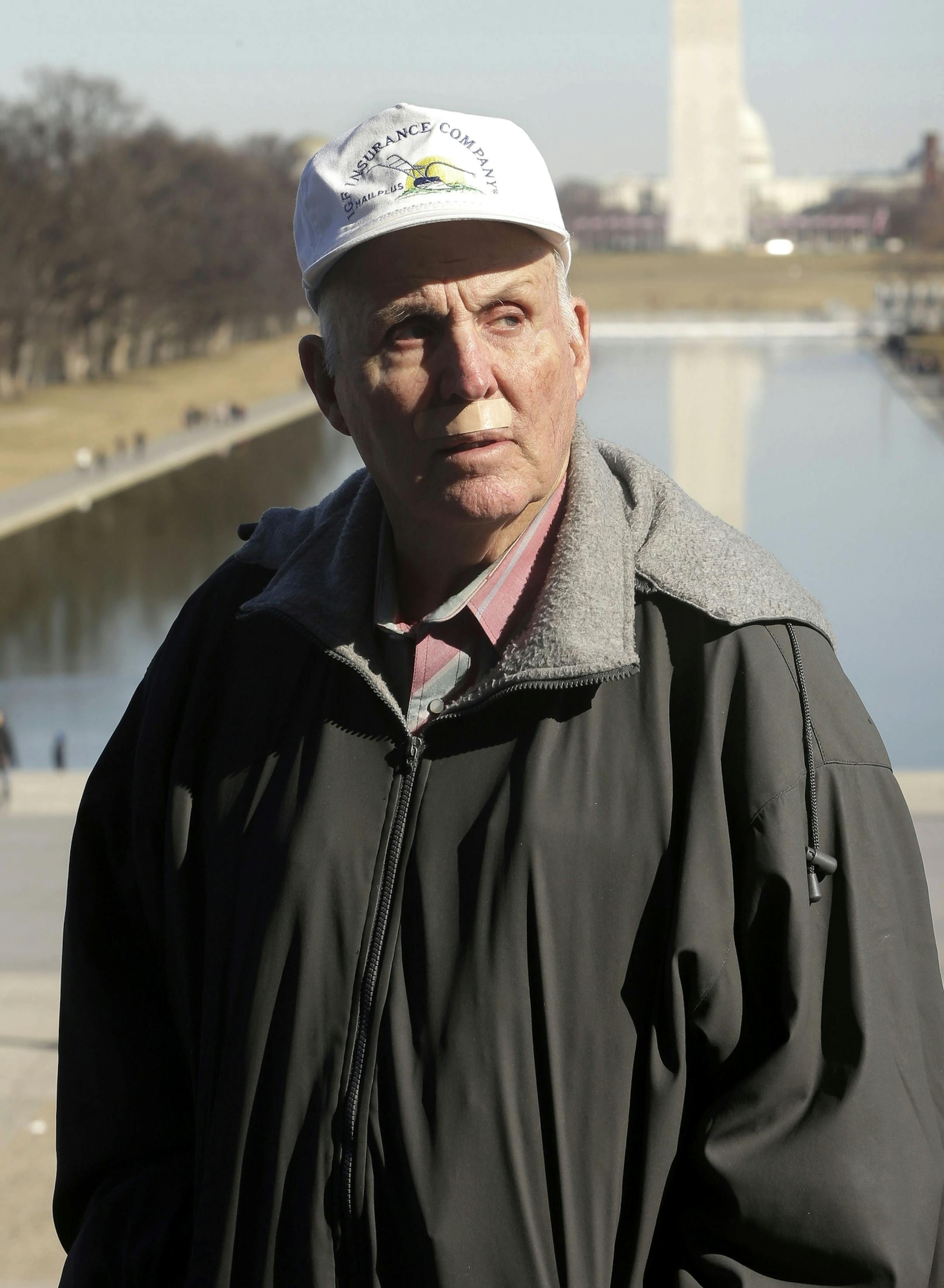 Indiana farmer Vernon Hugh Bowman, 75, is seen visiting the Lincoln Memorial in Washington, Monday, Feb. 18, 2013. On Tuesday, Feb. 19, 2013 the Supreme Court will hear arguments in a case between Bowman and agribusiness seed-giant Monsanto. (AP Photo/Pablo Martinez Monsivais)