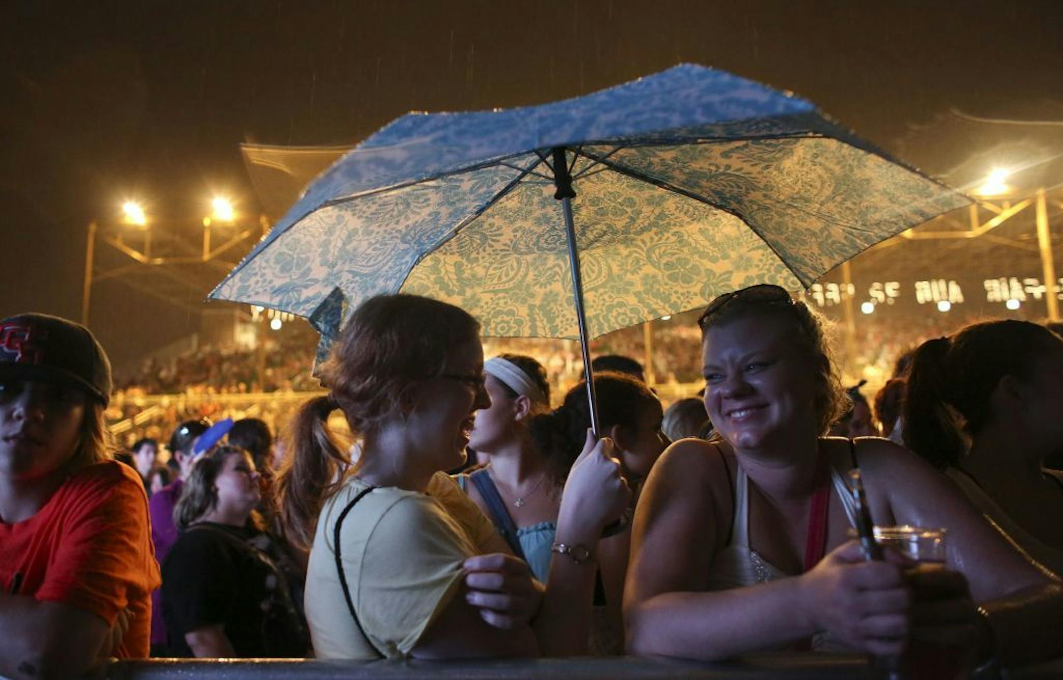 In 2013, the crowd was still excited as they kept dry waiting for Taliib Kweli and Macklemore and Ryan Lewis to perform at the Minnesota State Fair Grandstand in Falcon Heights Min., Saturday, August 30, 2013.