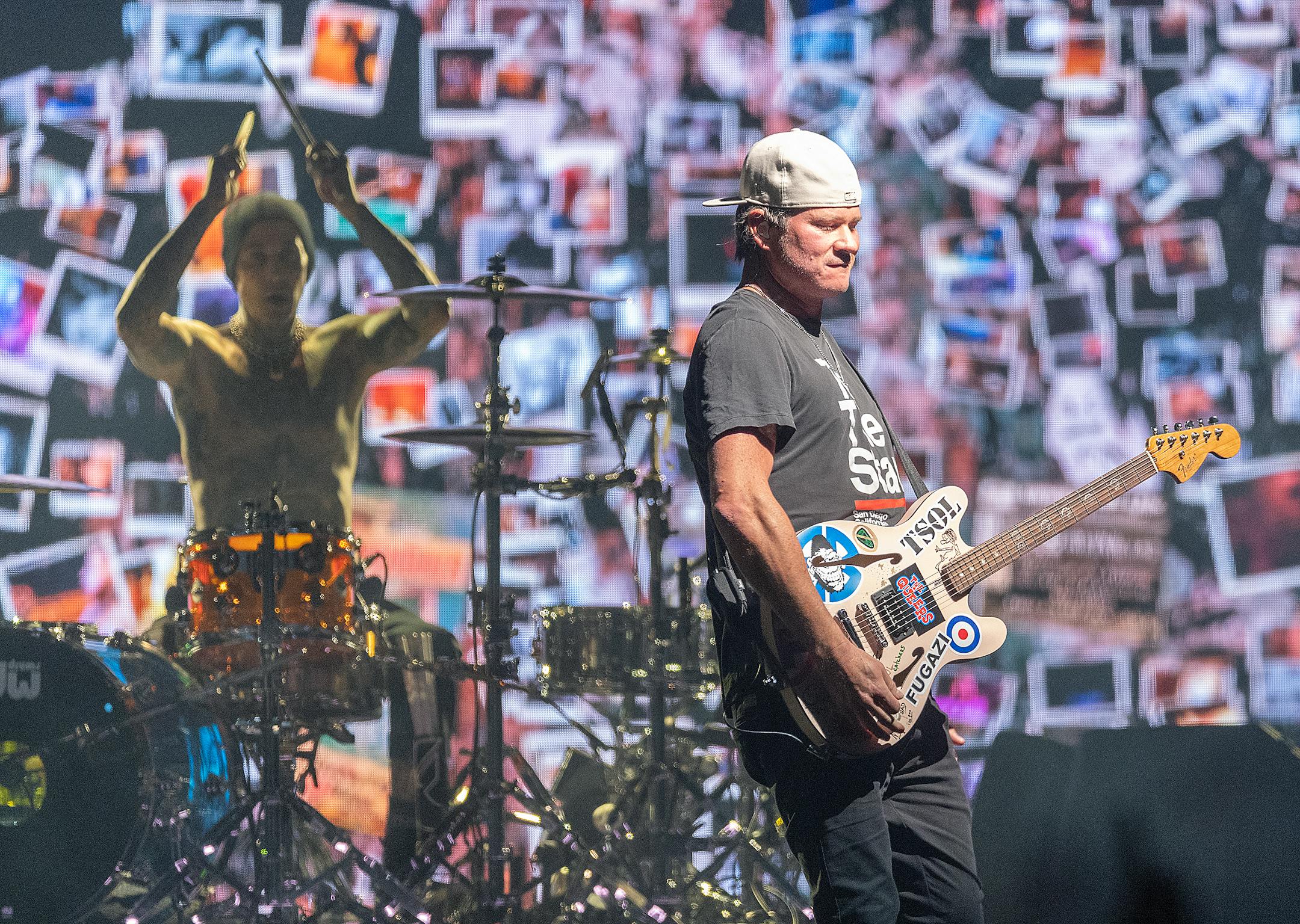 Blink 182 performs at the Xcel Energy Center.