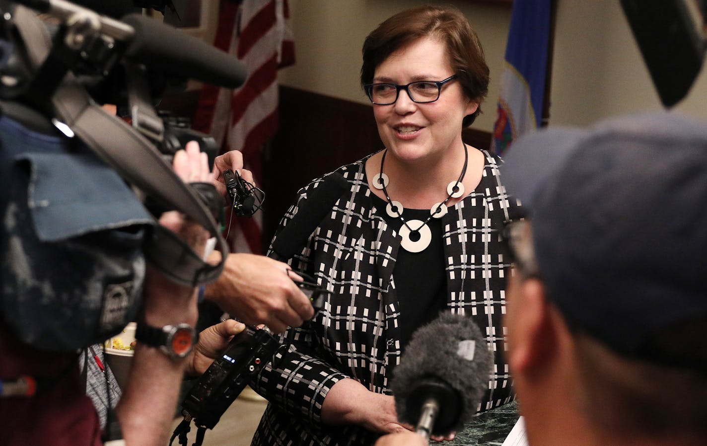 Former House Speaker Margaret Anderson Kelliher filed to run for Keith Ellison&#x2019;s congressional seat. ] ANTHONY SOUFFLE &#x2022; anthony.souffle@startribune.com Candidates rushed to add their names to the races before the 5 p.m. Tuesday, June 5, 2018 deadline for filing to Minnesota's August primary ballot at the Minnesota Secretary of State's Office in St. Paul, Minn. With Lori Swanson out of AG and into governor's race, there could yet be more big last entries to some of the top races. O