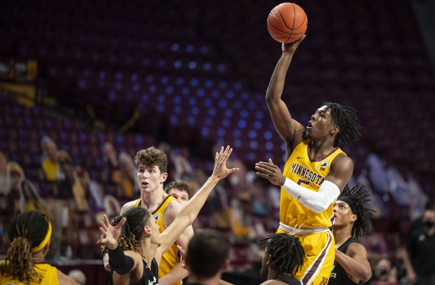 Marcus Carr threw up a floater against North Dakota.