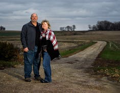 Lisa Klenk and her husband Phillip Klenk, both veterans, live in Winthrop, MN at the end of this mile-long driveway. Lisa has been the Sibley County V