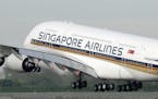 Singapore Airlines Airbus A380 takes off from the runway at Changi International Airport for Sydney, Thursday, Oct. 25, 2007 in Singapore. The Airbus 