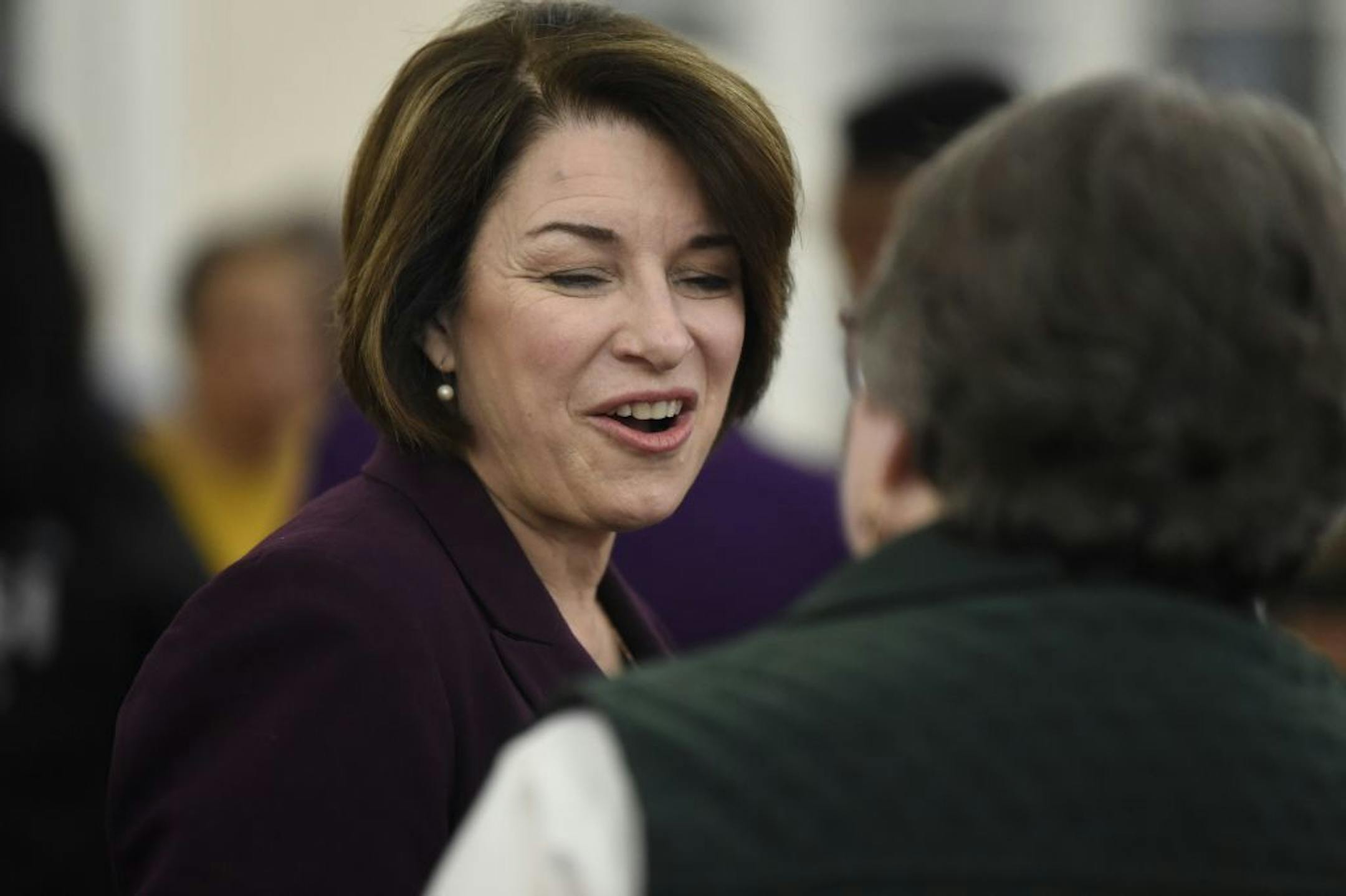 Democratic presidential candidate and Sen. Amy Klobuchar, D-Minn., arrives at Martin Luther King Jr. Day services at Zion Baptist Church on Monday, Jan. 20, 2020, in Columbia, S.C.
