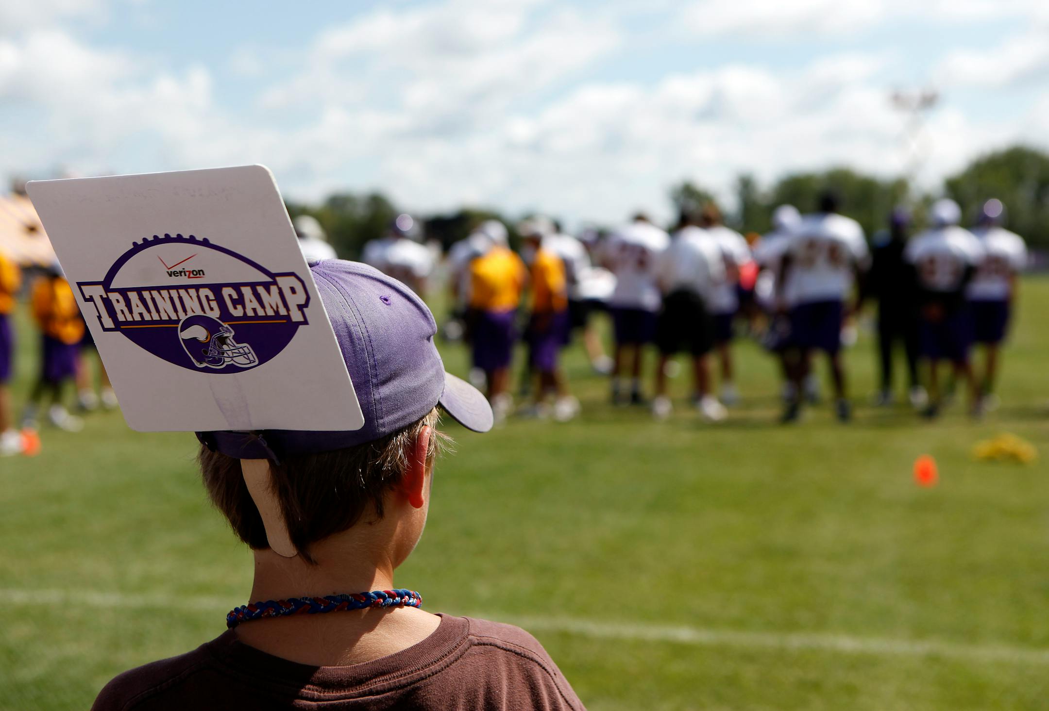A young fan watched the Vikings afternoon practice on Monday in Mankato, Minn., last August. If the NFL lockout continues to drag on, the team might lose its window of opportunity to train in its traditional spot.