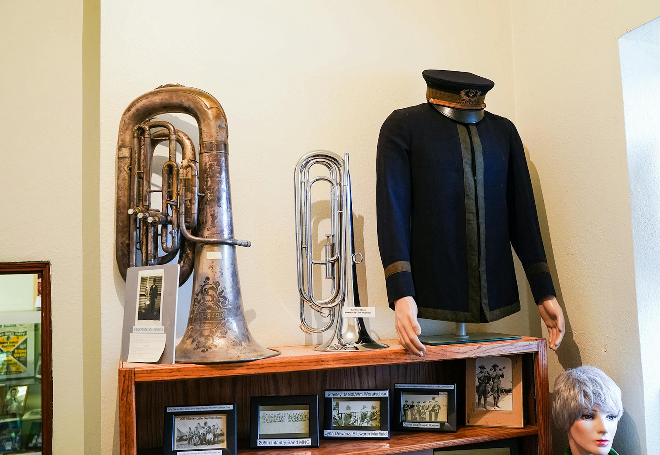 A display dedicated specifically to the music of New Ulm at the Minnesota Music Hall of Fame in New Ulm, Minnesota.