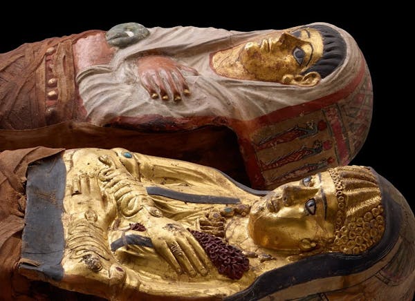 CT scans of these two mummies on display at the Science Museum of Minnesota revealed a young sister and brother who died approximately 300 BC.