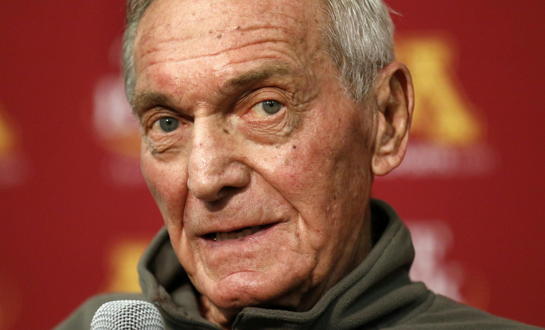 Former Gophers men‚Äôs track and cross-country head coach Roy Griak is celebrating his 50th year as a U of M employee. He has served as an administrative assistant with Minnesota since retiring from head coaching in 1996. He will turn 90 on Oct. 5 and there is a celebration honoring his longtime service to the U of M on Sept. 26, two days before the annual cross-country meet named for him. ] BRIAN PETERSON ‚Ä¢ brianp@startribune.com Minneapolis, MN - 09/17//2013