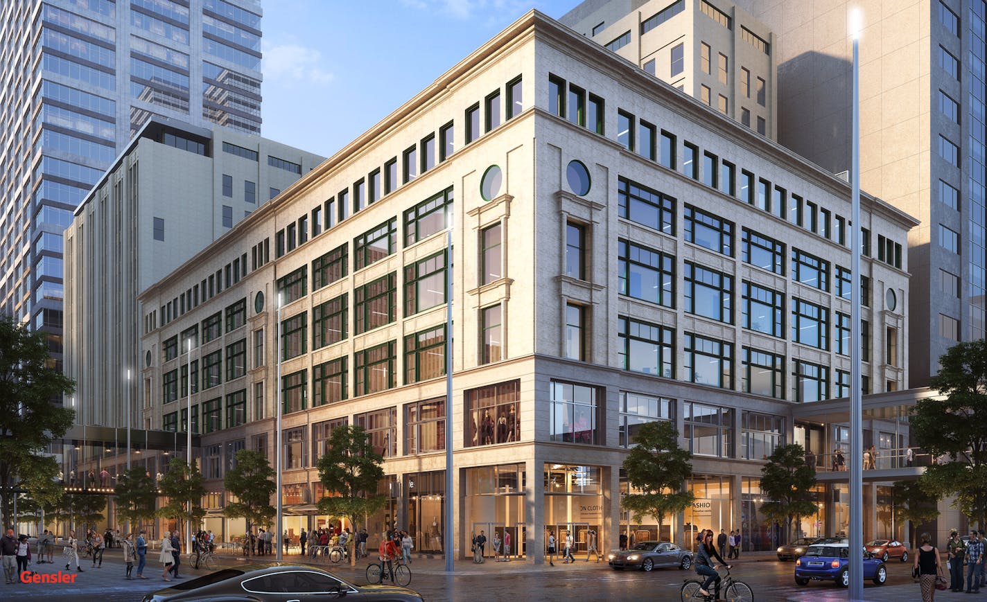 Rendering for the makeover of the Macy&#xed;s Dayton&#xed;s building downtown Minneapolis. ] Credit: Gensler handout rendering