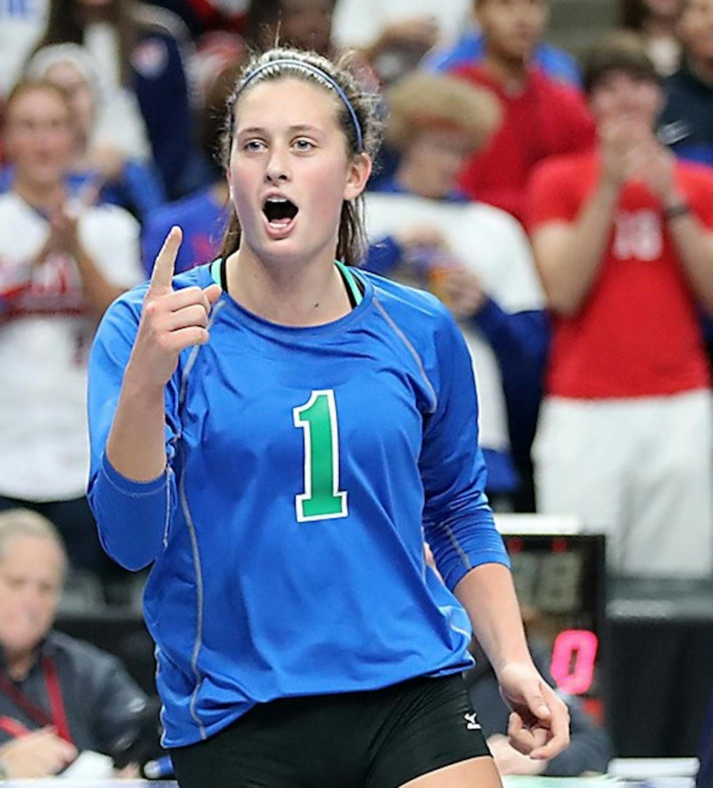 McKenna Melville (1) of Eagan High School celebrates a play. ] LEILA NAVIDI • leila.navidi@startribune.com