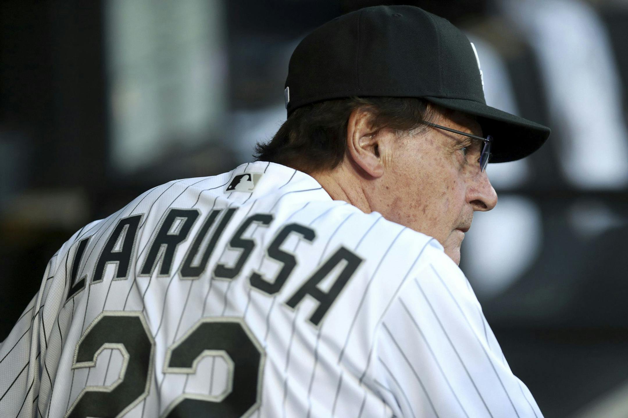 Chicago White Sox manager Tony La Russa in the dugout before a game at Guaranteed Rate Field on June 23, 2022, in Chicago. (Chris Sweda/Chicago Tribune/TNS) ORG XMIT: 60061648W