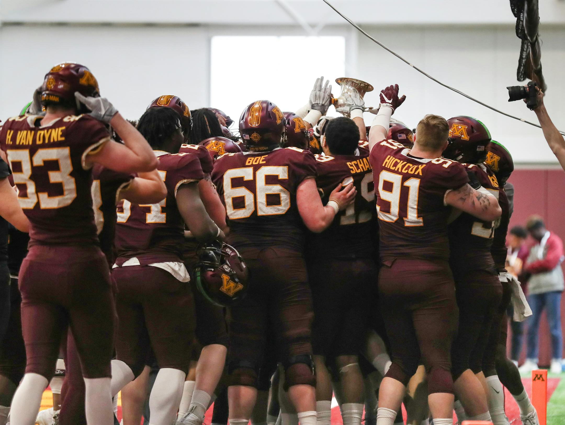 The Gophers' Maroon team defeated the Gold team 38-20 in the spring football game in April.