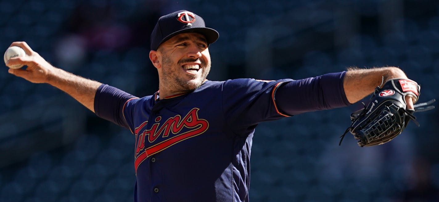 Minnesota Twins relief pitcher Blake Parker (38) delivered a pitch. ] ANTHONY SOUFFLE &#x2022; anthony.souffle@startribune.com The Minnesota Twins played the Cleveland Indians in an MLB game Saturday, March 30, 2019 at Target Field in Minneapolis.