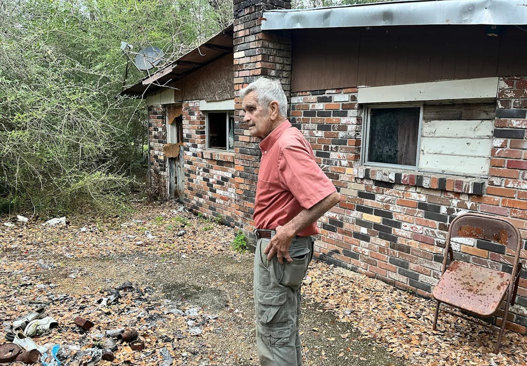 Les Mulkey, Kim Mulkey’s father, at Kim’s overgrown and abandoned childhood home.