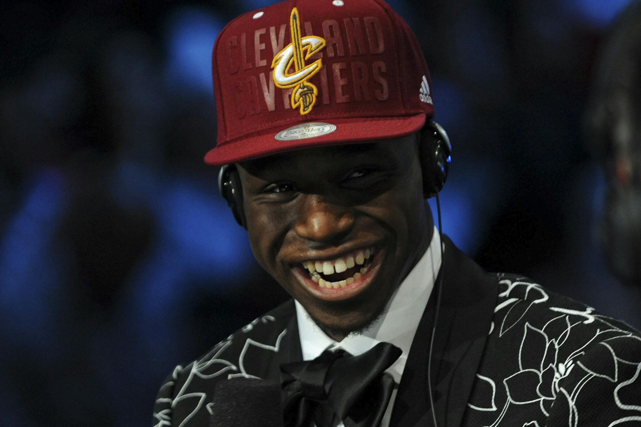 Andrew Wiggins after he was selected first overall by the Cleveland Cavaliers at the NBA Draft in the Barclays Center in New York, June 26, 2014. (Barton Silverman/The New York Times) ORG XMIT: MIN2014080721355922