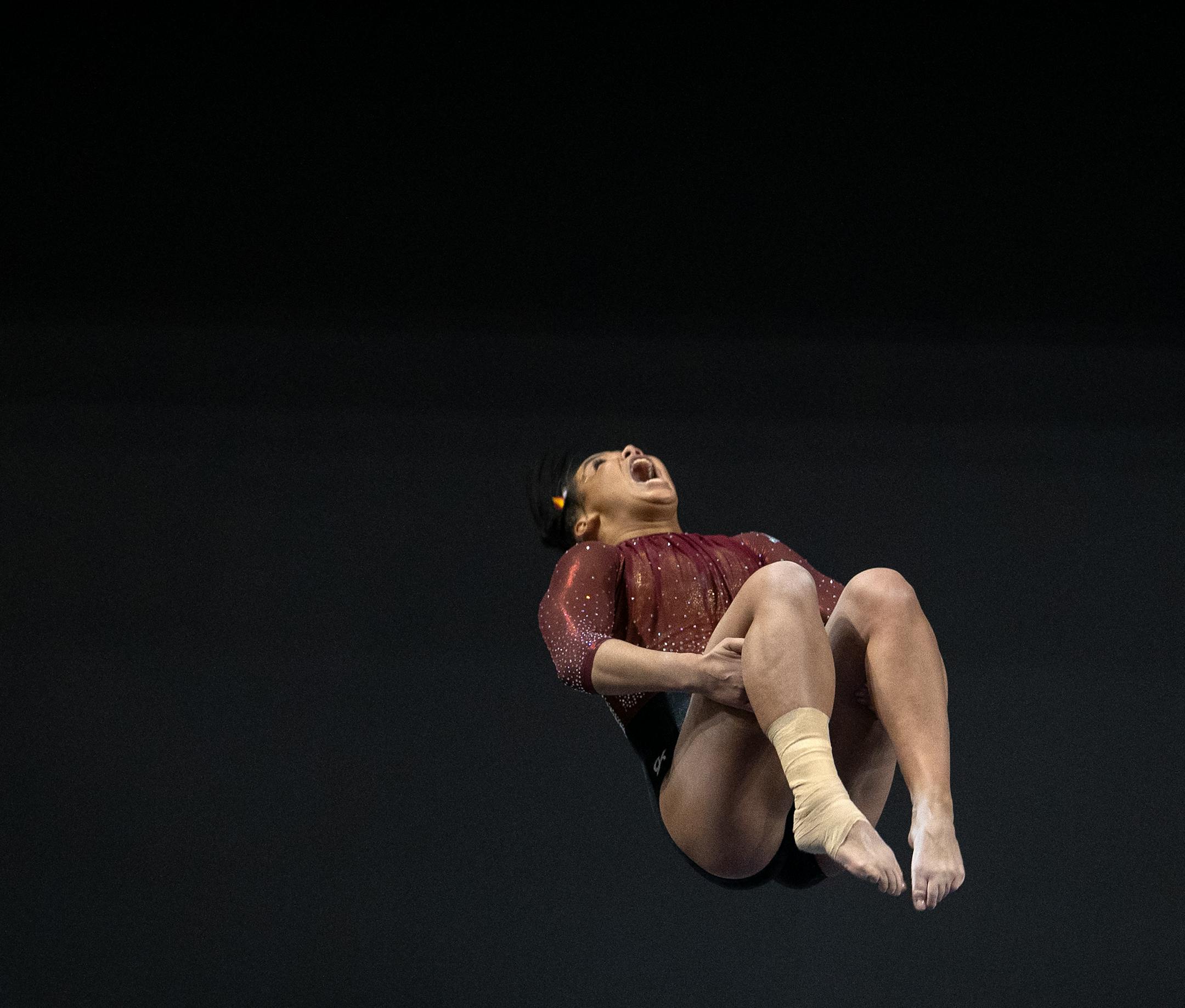 Mya Hooten of Minnesota competes in the floor exercise.