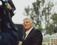 Franklin Graham, the son of the late Billy Graham, speaks with reporters backstage at his Decision America California Tour kickoff in Escondido, Calif