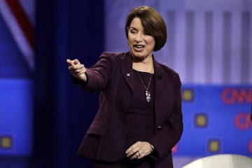 Democratic presidential candidate Sen. Amy Klobuchar, D-Minn., speaks during the Power of our Pride Town Hall Thursday, Oct. 10, 2019, in Los Angeles.