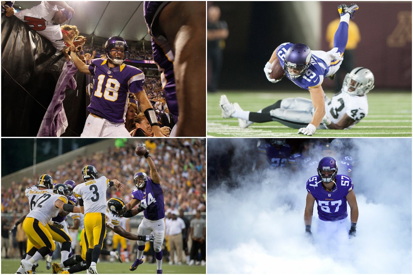 Sage Rosenfels, Adam Thielen, Audie Cole and Justin Trattou all found their moments in preseason action with the Vikings.