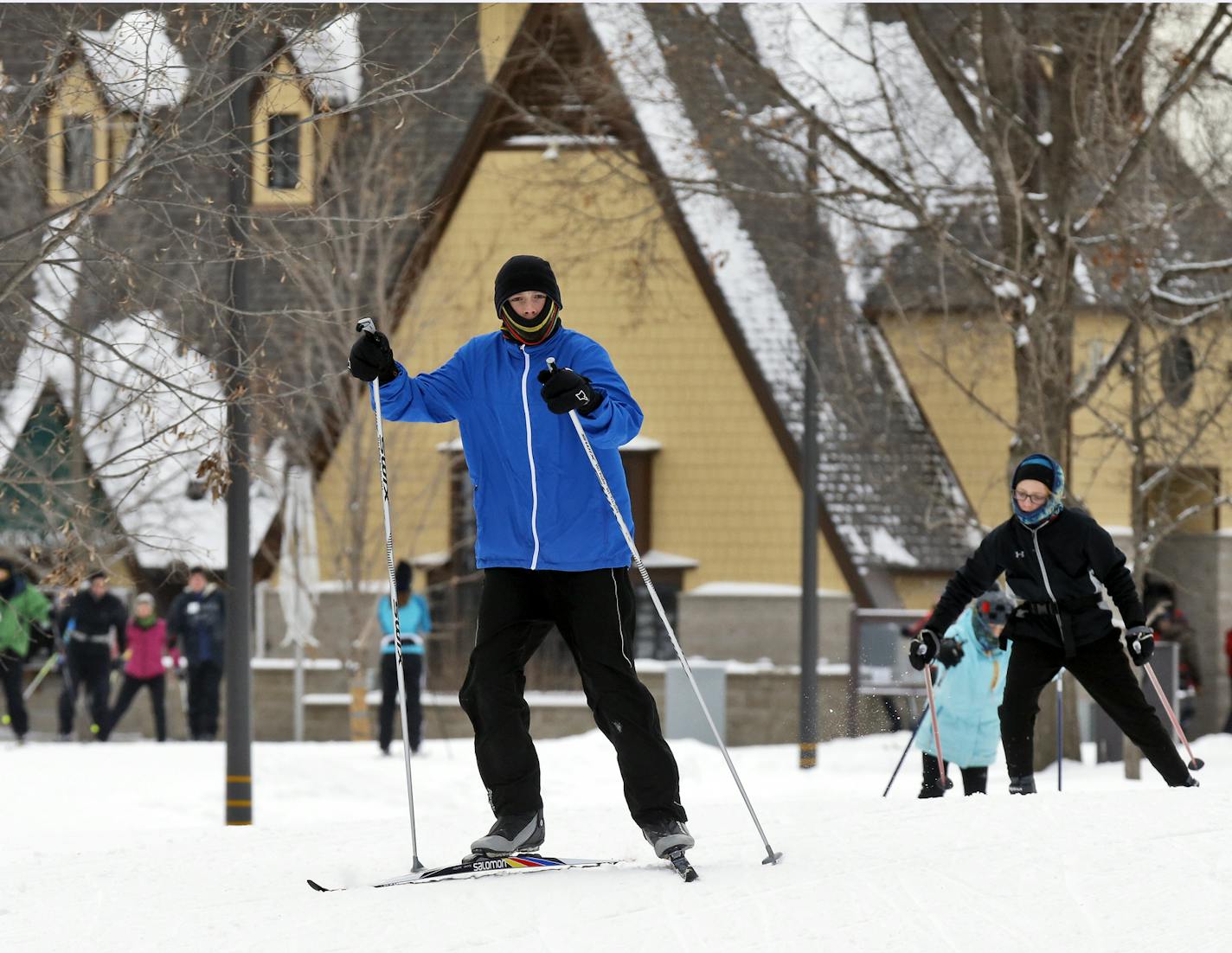 Skiers cruised past the visitor center on man-made snow at Hyland Lake Park Reserve. &#x201c;People are very excited,&#x201d; said Jonathan Vlaming, Three Rivers Park District associate superintendent.